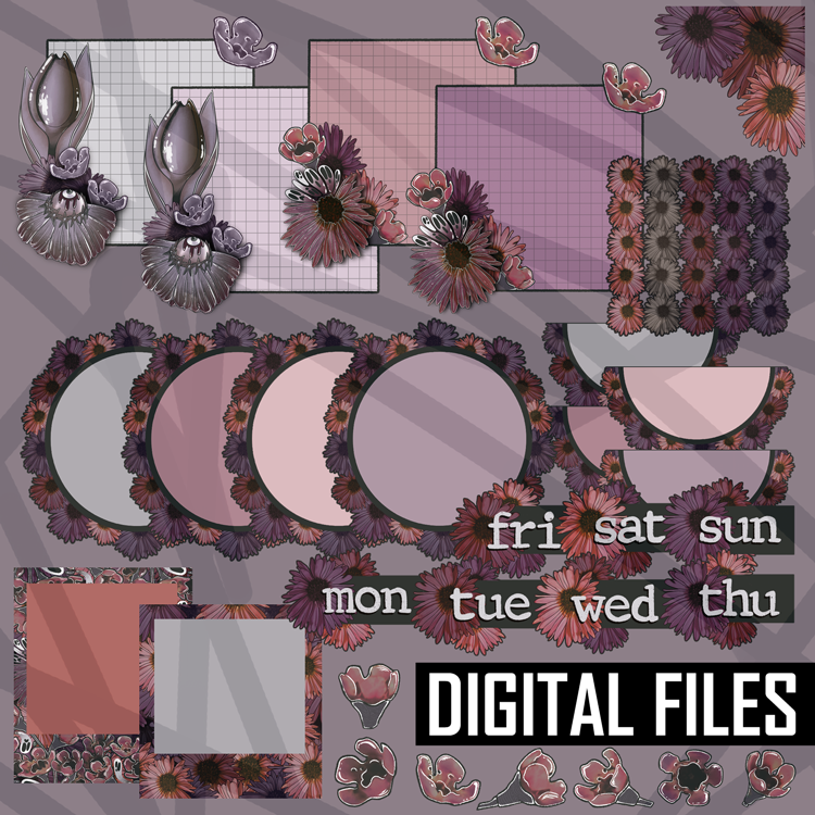 Digital Haunted Florals Die Cut Addon