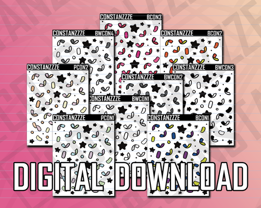 Digital Confetti Sticker Sheets