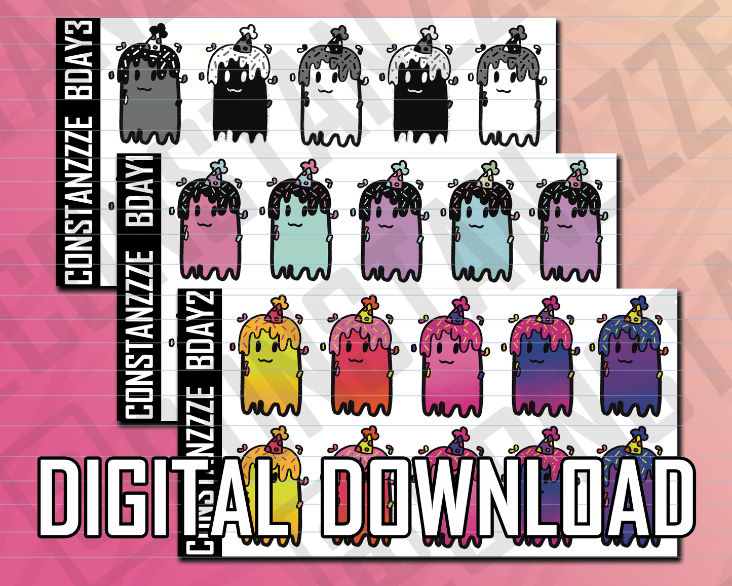 Digital Celebration Ghostie Sticker Sheets