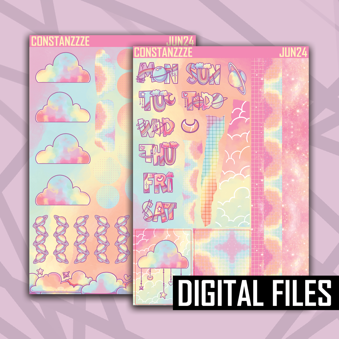 Digital Pastel Cloud Journaling Kit Addon