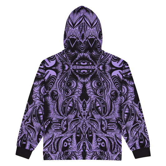 Purple Trippy Eye Zip Hoodie