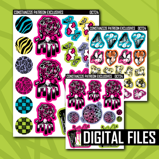 Digital Colorful Inktober Base Sheet Bundle