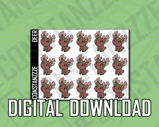 Digital Deer Sticker Sheet