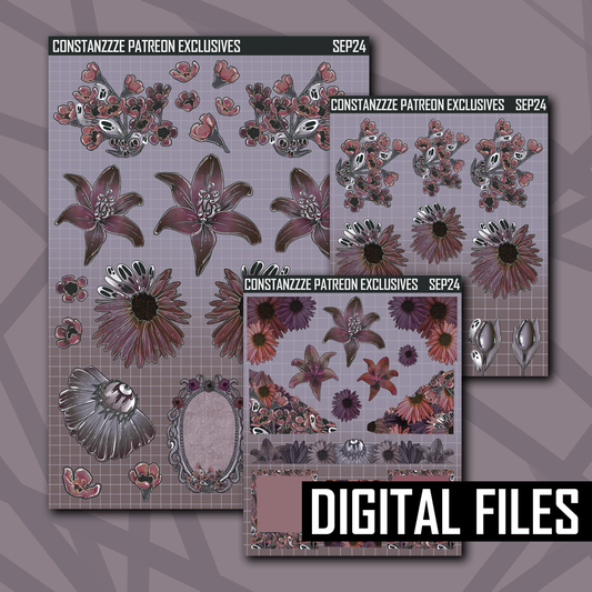 Digital Haunted Florals Base Sheet Bundle