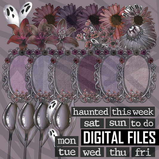 Digital Haunted Florals Die Cut Addon