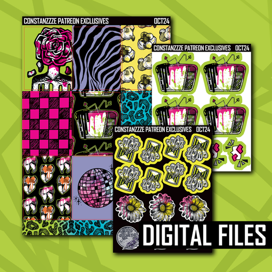 Digital Colorful Inktober Deco Sheet Bundle