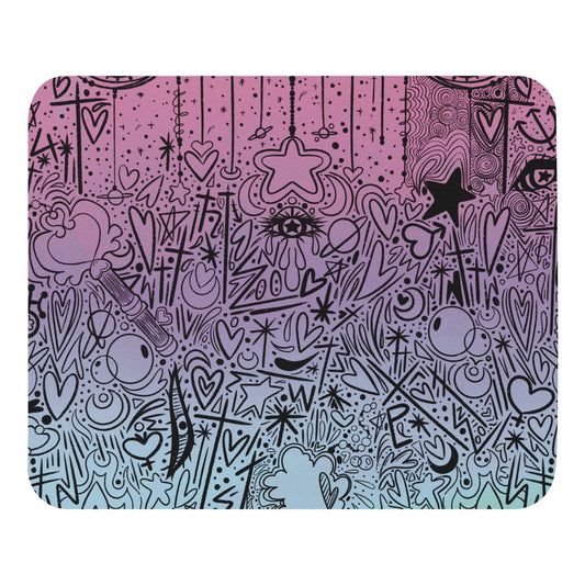 Pastel Oracle Doodle Mouse Pad