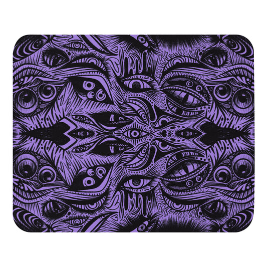 Purple Trippy Eye Mouse Pad