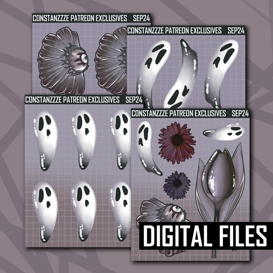 Digital Haunted Florals Deco Sheet Bundle