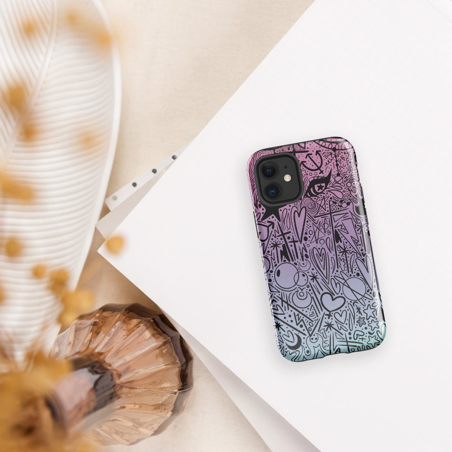 Pastel Oracle Doodle Tough Case for iPhone®