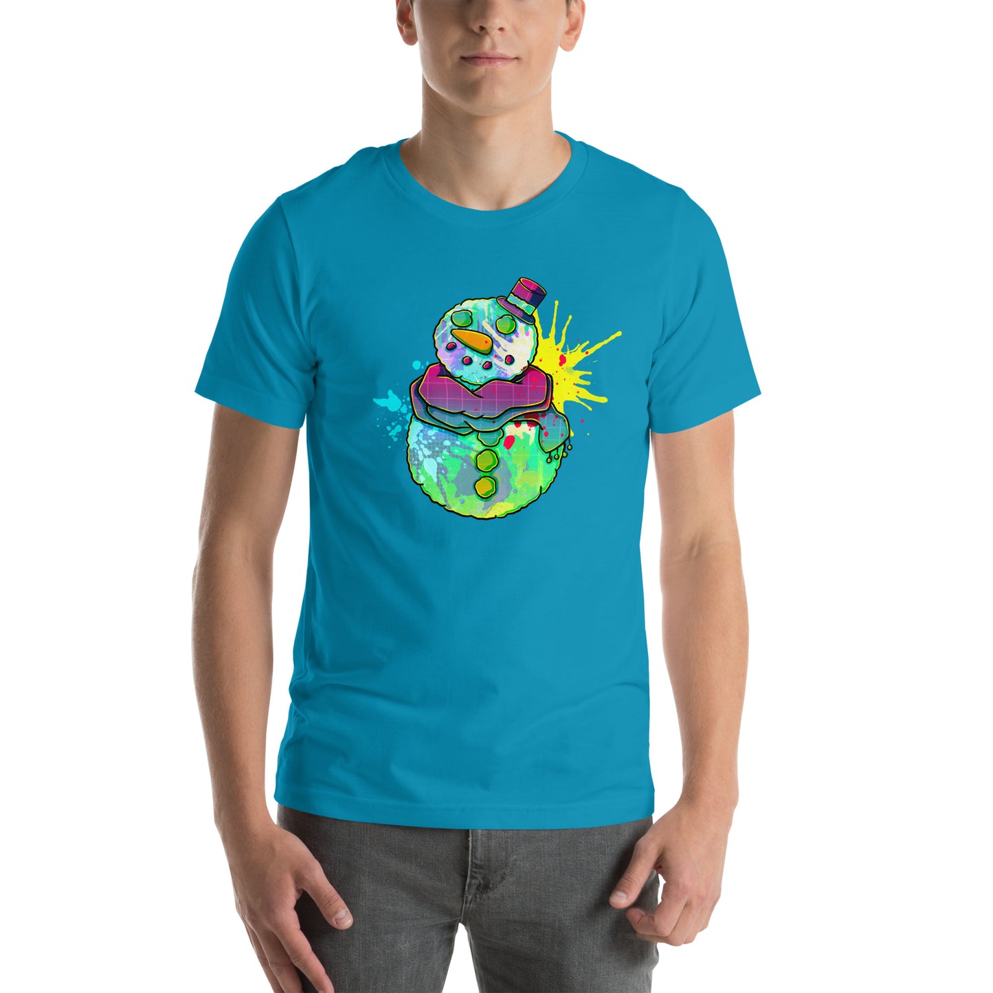 Splatter Snowman Unisex t-shirt