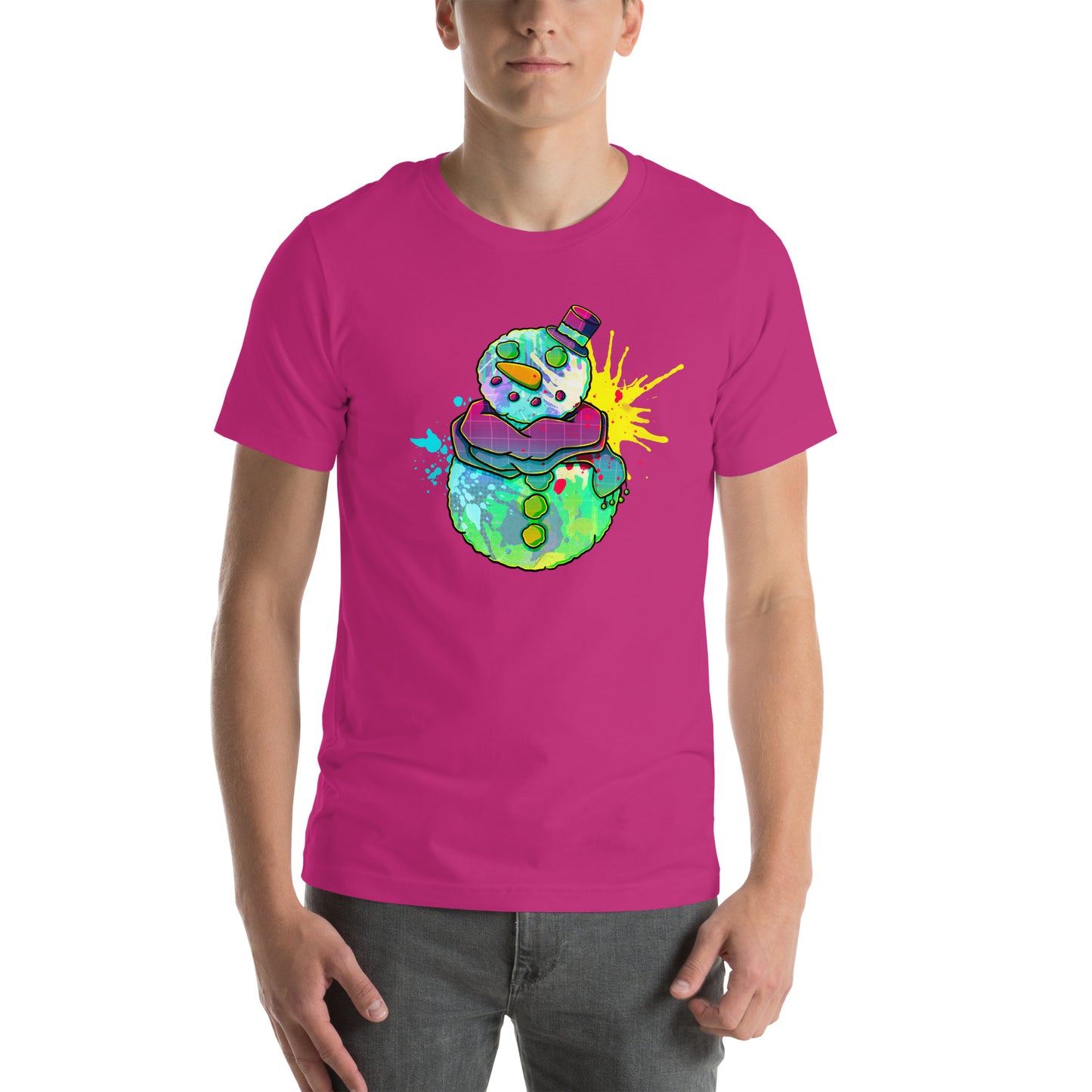 Splatter Snowman Unisex t-shirt