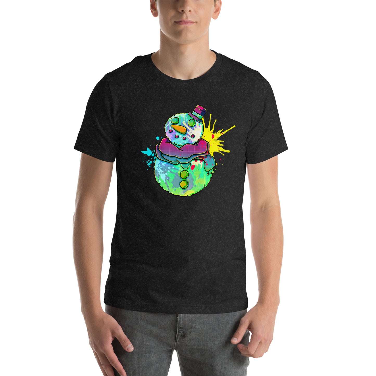 Splatter Snowman Unisex t-shirt