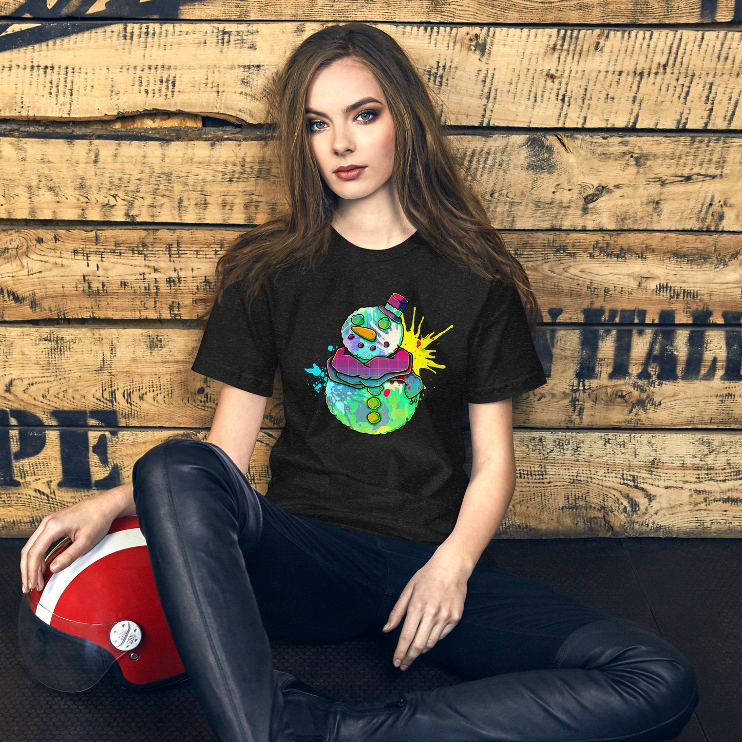 Splatter Snowman Unisex t-shirt