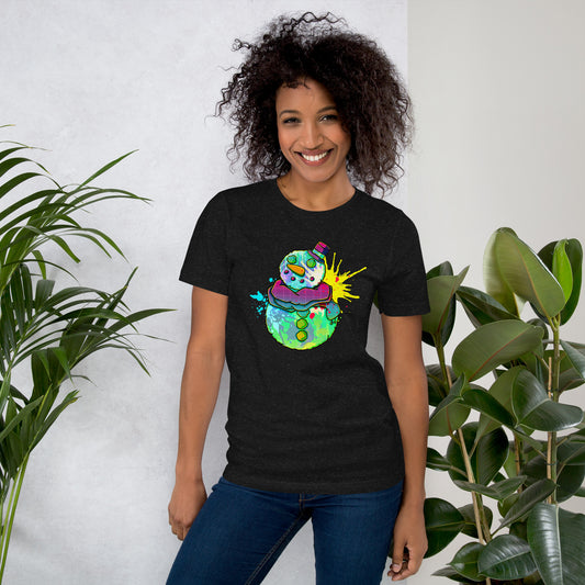 Splatter Snowman Unisex t-shirt