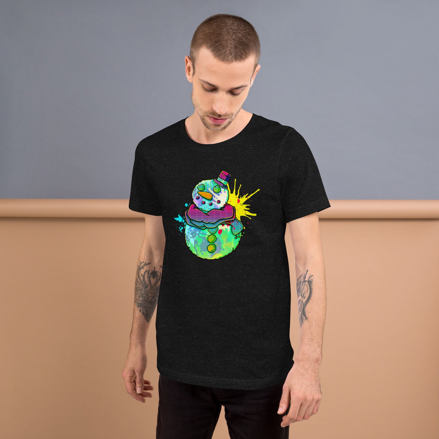 Splatter Snowman Unisex t-shirt